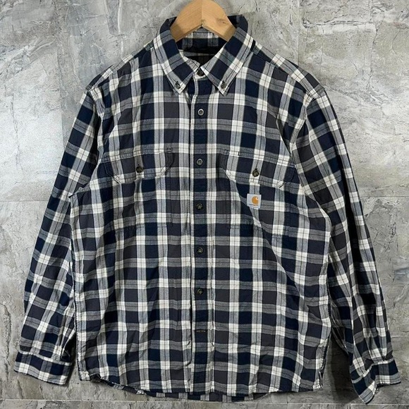 Carhartt Other - Carhartt Plaid Shirt Men's Medium Workwear Loose Fit Long Sleeve blue